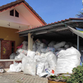 Waste Plastic stockpiled in local communities